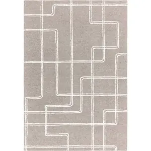 Světle šedý ručně tkaný vlněný koberec 120x170 cm Ada – Asiatic Carpets