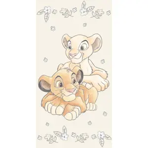 Světle žlutá bavlněná dětská osuška 70x140 cm Lion King – Jerry Fabrics