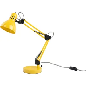 Světle žlutá stolní lampa s kovovým stínidlem (výška 52 cm) Funky Hobby – Leitmotiv