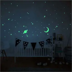 Produkt Svítící samolepky na zeď Ambiance Moon and Planets