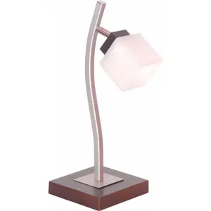 Tmavě hnědá stolní lampa se skleněným stínidlem, výška 45 cm Dana – LAMKUR