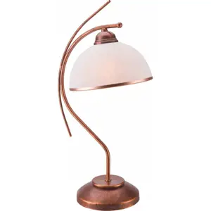 Produkt Tmavě hnědá stolní lampa se skleněným stínidlem, výška 49 cm Patrycja – LAMKUR