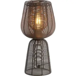 Produkt Tmavě hnědá stolní lampa (výška 42 cm) Aboso – Light & Living