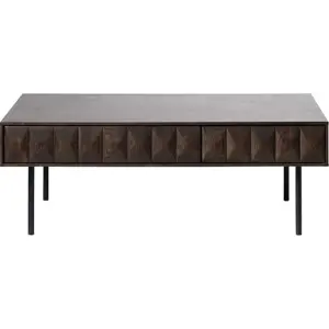 Produkt Tmavě hnědý konferenční stolek s deskou v dubovém dekoru 71x117 cm Latina – Unique Furniture