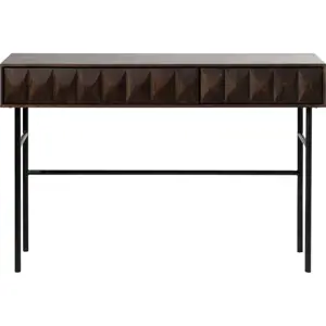 Tmavě hnědý konzolový stolek s deskou v dubovém dekoru 39x117 cm Latina – Unique Furniture