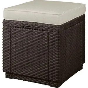 Produkt Tmavě hnědý zahradní taburet Cube – Keter