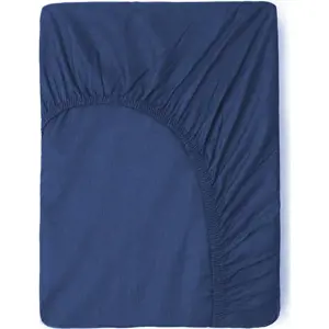 Produkt Tmavě modré bavlněné elastické prostěradlo Good Morning, 90 x 200 cm