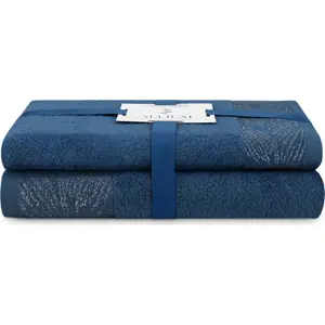 Produkt Tmavě modré froté bavlněné ručníky a osušky v sadě 2 ks Allium – AmeliaHome