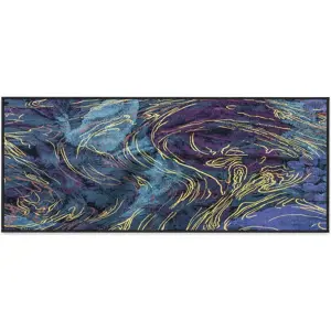 Tmavě modrý pratelný běhoun 80x200 cm Swirls – Oyo Concept