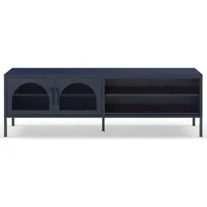 Tmavě modrý TV stolek 160x50 cm Diora – Marckeric