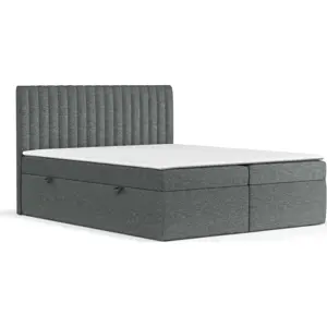 Produkt Tmavě šedá boxspring postel s úložným prostorem 140x200 cm Spencer – Maison de Rêve
