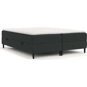 Tmavě šedá boxspring postel s úložným prostorem 160x200 cm Malte – Maison de Rêve