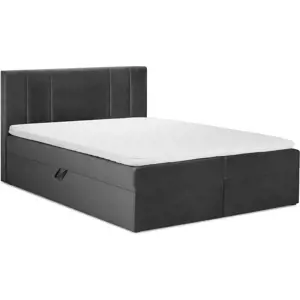 Tmavě šedá boxspring postel s úložným prostorem 180x200 cm Afra – Mazzini Beds