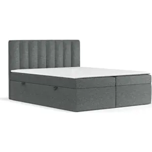 Produkt Tmavě šedá boxspring postel s úložným prostorem 180x200 cm Novento – Maison de Rêve