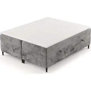 Produkt Tmavě šedá boxspring postel s úložným prostorem 200x200 cm Araya – Maison de Rêve