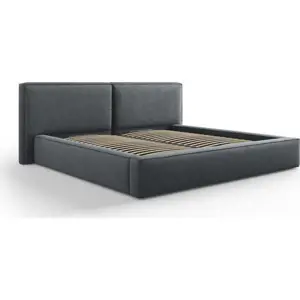 Produkt Tmavě šedá čalouněná dvoulůžková postel s úložným prostorem a roštem 200x200 cm Arendal – Cosmopolitan Design