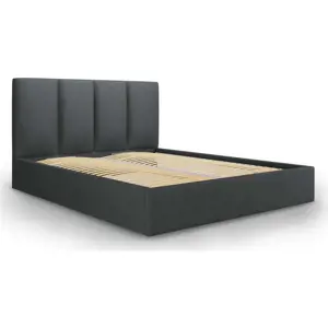 Produkt Tmavě šedá čalouněná dvoulůžková postel s úložným prostorem s roštem 160x200 cm Juniper – Mazzini Beds