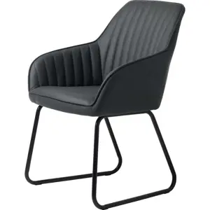 Tmavě šedá jídelní židle z imitace kůže Brooks – Unique Furniture