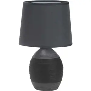Produkt Tmavě šedá stolní lampa s textilním stínidlem (výška 35 cm) Ambon – Candellux Lighting