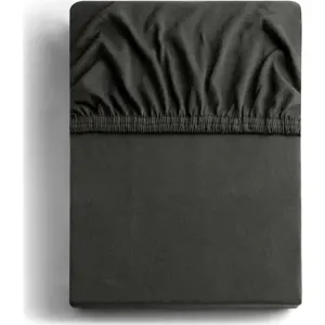 Tmavě šedé napínací prostěradlo jersey 120x200 cm Amber – DecoKing