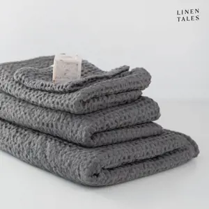 Produkt Tmavě šedé ručníky a osušky v sadě 3 ks Honeycomb – Linen Tales