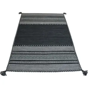 Produkt Tmavě šedý bavlněný koberec Webtappeti Antique Kilim, 60 x 200 cm