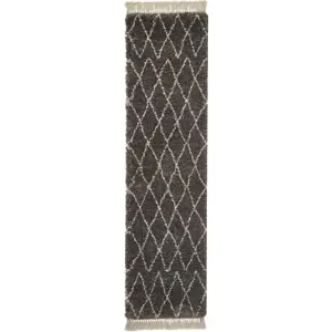 Tmavě šedý běhoun 60x230 cm Boho – Think Rugs