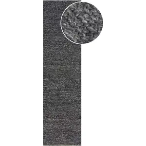 Tmavě šedý ručně tkaný běhoun s příměsí vlny 60x230 cm Minerals – Flair Rugs