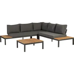 Produkt Tmavě šedý zahradní lounge set z teakového dřeva pro 4 La vida – Exotan