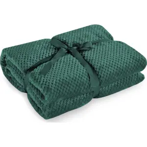 Produkt Tmavě zelená deka z mikrovlákna DecoKing Henry, 220 x 240 cm