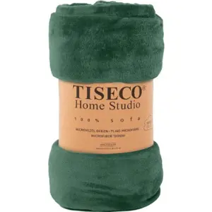 Produkt Tmavě zelený přehoz z mikroplyše na jednolůžko 150x200 cm Cosy - Tiseco Home Studio