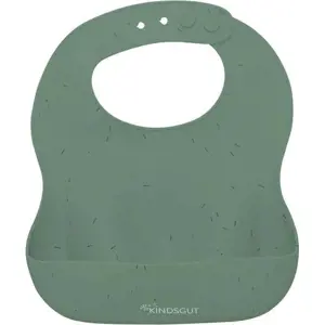 Produkt Tmavě zelený silikonový bryndák s kapsou Kindsgut Bib Sprinkles