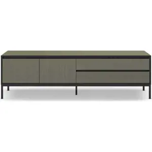 Tmavě zelený TV stolek 180x55 cm Lorenza – Marckeric