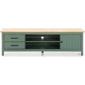 Produkt TV stolek z borovicového dřeva v zeleno-přírodní barvě 158x47 cm Miranda – Marckeric