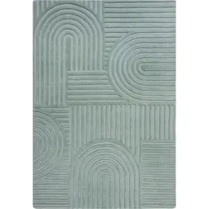 Tyrkysový vlněný koberec Flair Rugs Zen Garden, 120 x 170 cm