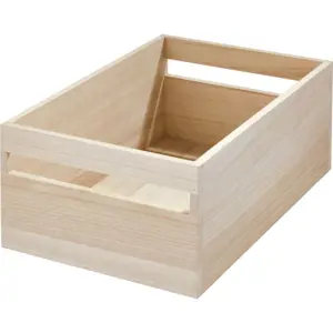 Úložný box ze dřeva paulownia iDesign Eco Handled, 25,4 x 38 cm