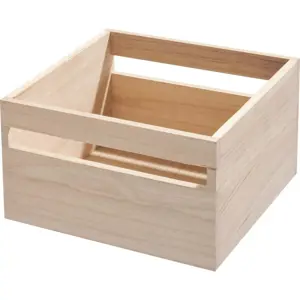 Úložný box ze dřeva paulownia iDesign Eco Wood, 25,4 x 25,4 cm