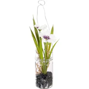 Umělá květina (výška 18 cm) Pansy – Ixia