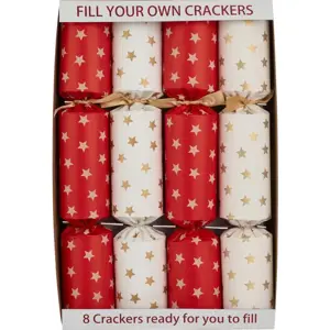 Produkt Vánoční crackery v sadě 8 ks Cream & Red Stars – Robin Reed