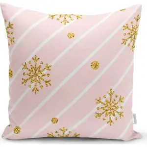 Vánoční povlak na polštář Minimalist Cushion Covers Gold Snowflakes, 42 x 42 cm