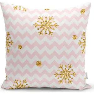 Vánoční povlak na polštář Minimalist Cushion Covers Golden Snowflakes, 42 x 42 cm