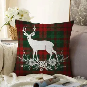 Produkt Vánoční žinylkový povlak na polštář Minimalist Cushion Covers Tartan Merry Christmas, 55 x 55 cm