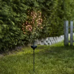 Venkovní solární LED svítidlo s bílými diodami Star Trading Firework Triple, výška 95 cm