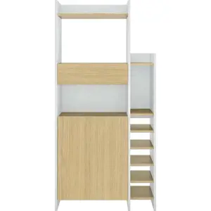 Produkt Vinotéka v dekoru dubu počet lahví 12 v bílo-přírodní barvě, 77x161 cm Kitchy – TemaHome