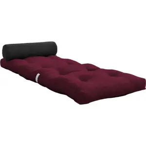 Produkt Vínová futonová matrace 70x200 cm Wrap Bordeaux/Dark Grey – Karup Design