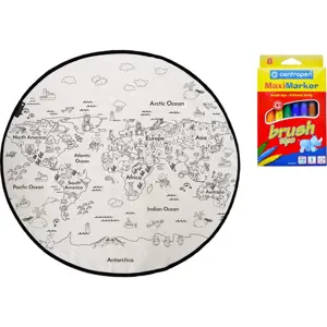 Vybarvovací dětský koberec Butter Kings Colouring World, ø 130 cm