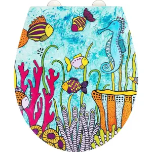 Záchodové prkénko s automatickým zavíráním 37 x 44,5 cm Rollin'Art Ocean Life – Wenko