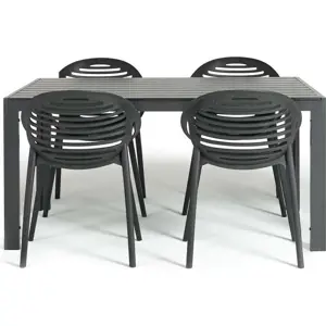 Produkt Zahradní jídelní set pro 4 osoby s černou židlí Joanna a stolem Viking, 90 x 150 cm