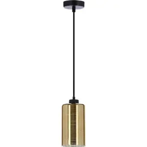 Produkt Závěsné svítidlo se skleněným stínidlem v černo-zlaté barvě Cox – Candellux Lighting