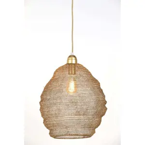 Závěsné svítidlo v bronzové barvě s kovovým stínidlem ø 38 cm Nina – Light & Living